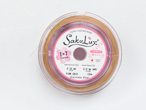Сталевий ювелірний трос Flexy7 Японія 0,35 мм, Колір pink gold, 1 метр