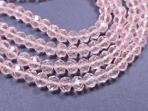 Намистини Ронделі 10мм, рожевий, нитка 33-35 шт