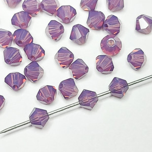 10шт Намистини біконуси 4MM AMETHYST OPAL PRECIOSA MC BEAD RONDELL