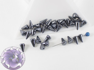 Spikes 5x8mm Jet Hematite