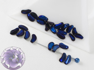 Flint Pendant 4 x 8 mm Jet Full Azuro