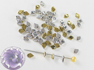 Dragon® Scale Bead 1.5x5mm Jet California Silver