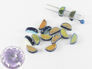 Semi Circle Beads 5x10 mm Jet Full AB