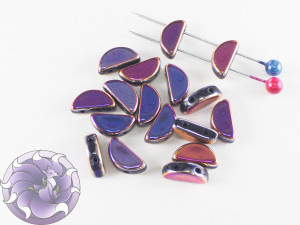 Semi Circle Beads 5x10 mm Jet Full Sliperit