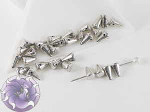 Spikes 5x8mm Jet Old Silver
