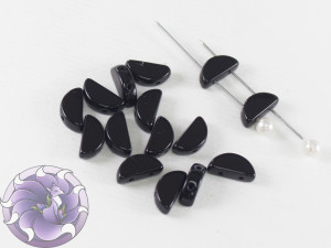 Semi Circle Beads 5x10 mm Jet