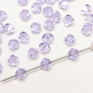 10шт Намистини біконуси 4MM VIOLET PRECIOSA MC BEAD RONDELL