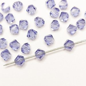 10шт Намистини біконуси 4MM TANZANITE PRECIOSA MC BEAD RONDELL