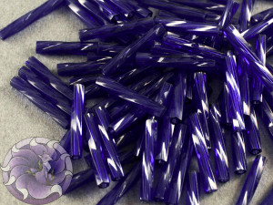Стеклярус кручений 2*12мм Miyuki Dyed Transparent Dark Cobalt