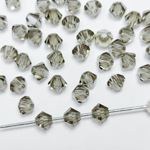 10шт Намистини біконуси 4MM BLACK DIAMOND PRECIOSA MC BEAD RONDELL