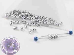 Twin 2-Hole 2.5x5mm Metallic Silver 3g