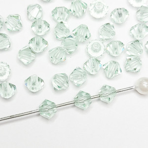 10шт Намистини біконуси 4MM CHRYSOLITE PRECIOSA MC BEAD RONDELL