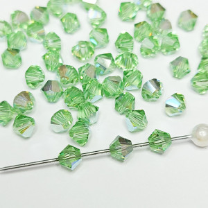 Кришталеві намистини Swarovski 5328, 4мм PERIDOT AB, 10 шт