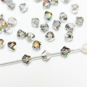 10шт Намистини біконуси 4MM CRYSTAL VITRAIL MEDIUM PRECIOSA MC BEAD RONDELL
