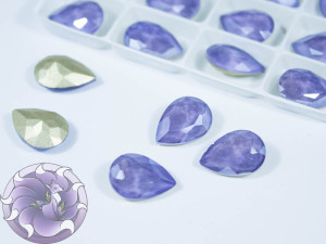 Кристал лаковий 14*10мм крапля колір tanzanite