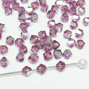 Кришталеві намистини Swarovski 5328, 4мм IRIS AB, 10 шт