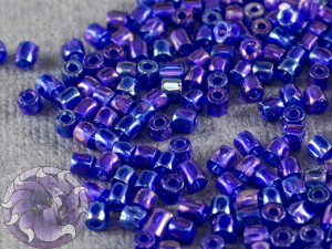 Бісер богемський Preciosa 3 cut 9/0 Transparent Navy Blue Iris