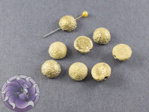 Dome Bead 12x7mm Crystal Etched Amber Full