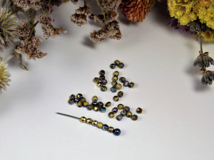Fire polished 3mm Crystal Etched Glittery Amber