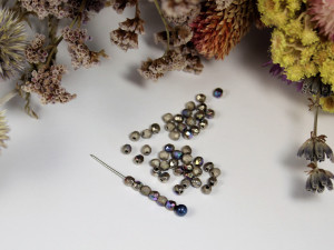 Fire polished 3mm Crystal Etched Glittery Argentic