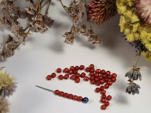 Fire polished 3mm Lava Red