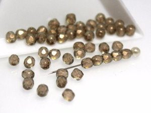 Fire polished 4mm ALABASTER PASTEL GT CHAMPAGNE