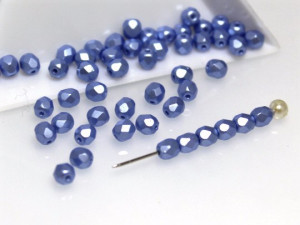 Fire polished 4mm ALABASTER Pastel LT.SAPPHIRE