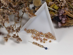 Fire polished 4mm Crystal Etched Brown Rainbow
