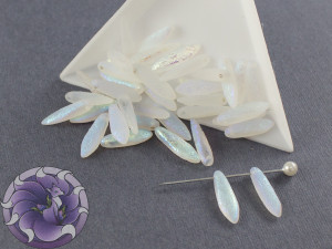 1-hole Glass Daggers 5x16mm Crystal Etched AB Full