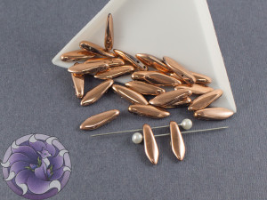 2-hole Glass Daggers 5x16mm Crystal Capri Gold Full