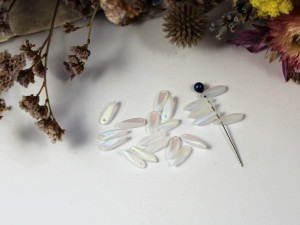 Glass Daggers 11x3mm Crystal Full AB Matted
