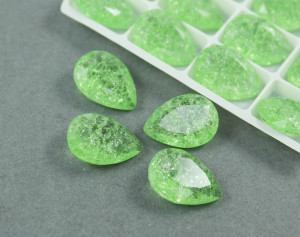 Кристал Крапля Краклюр 18х13мм колір Peridot
