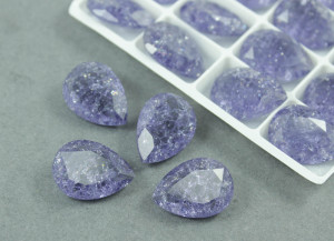 Кристал Крапля Кракелюр 18х13мм колір Light Sapphire