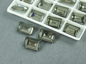 Кристал форма Багет 10*14мм, колір Black Diamond