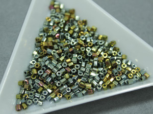 Бісер 5г TOHO- Hexagon 11/0 Galvanized Blue Gold