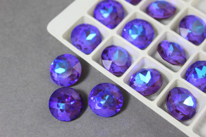 Кристал круглий 14мм лаковий Sapphire AB