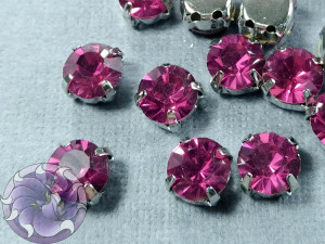 Шатон 6мм колір 134 Fuchsia оправа срібло