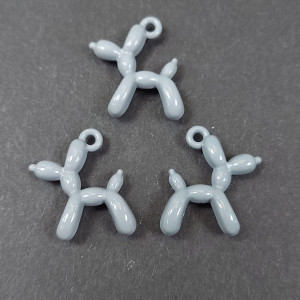 Підвіска для прикрас металева собачка з кульки, розмір 18x14mm, Колір сірий
