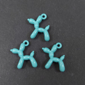 Підвіска для прикрас металева собачка з кульки, розмір 18x14mm, Колір Блакитний