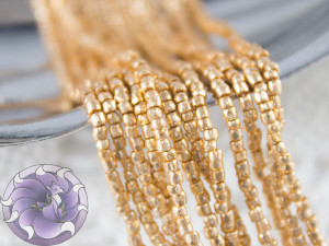 Бісер богемський Preciosa 3 cut 12/0 на нитці Metallic gold