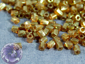 Бісер 5г Miyuki 10/0 Twisted Hex Cut Bead Topaz Gold Luster