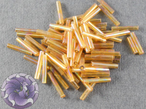 Стеклярус #5 12mm Yellow Transparent Rainbow Вінтажний Тайвань