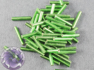 Стеклярус #5 12mm Green Silverlined Урожай Тайвань