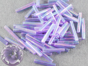 Стеклярус #4 10mm Blue Transparent Rainbow Вінтажний Тайвань