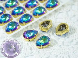 Кристали Крапля 14х10мм колір Bermuda Blue