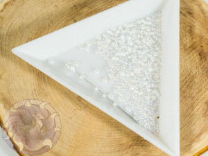 Бісер Miyuki 11/0 WHITE LINED CRYSTAL AB