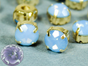 Шатон 8мм колір OPAL Blue Оправа золото