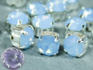 Шатон 6мм колір OPAL Blue Оправа срібло