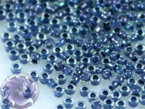 5г Бісер TOHO 15/0 Inside-Color Luster Crystal/Capri Blue-Lined TR-15-188