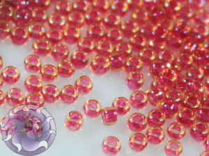 5г Бісер TOHO 15/0 Inside-Color Rainbow Lt Topaz/Mauve-Lined TR-15-241